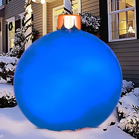 BOPORO Big Christmas Ornaments Balls Outdoor Outside Christmas Decorations Blow Up Ball Party Decor for Pool Lawn Tree Party Decor Giant PVC Inflatble Christmas Balls,Blue