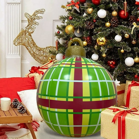 BOPORO Christmas Balls Shooting Props Christmas Ornaments 23.6Inch Christmas Balls Outdoor Atmosphere PVC Inflatable Toys For Home Christmas Festive Gift Balls Xmas
