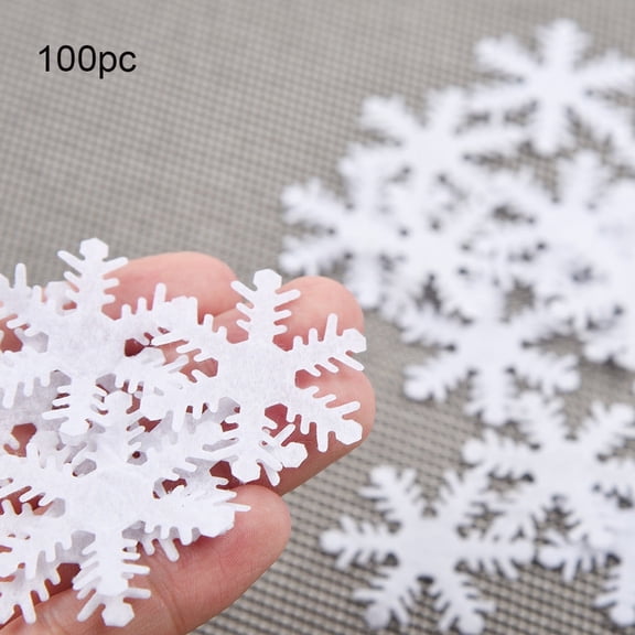 BOPORO Christmas Tree Decorations Hanging Christmas Decorations 100Pc Gold Silver Cloth Christmas Snowflake Confetti Christmas Decoration 4Cm Christmas Ornaments
