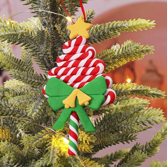BOPORO Christmas Tree Lollipop Hanging Ornaments, Xmas Candy Cane Tree Hanging Decor, Christmas Season Home Hanging Decorations and Pendants