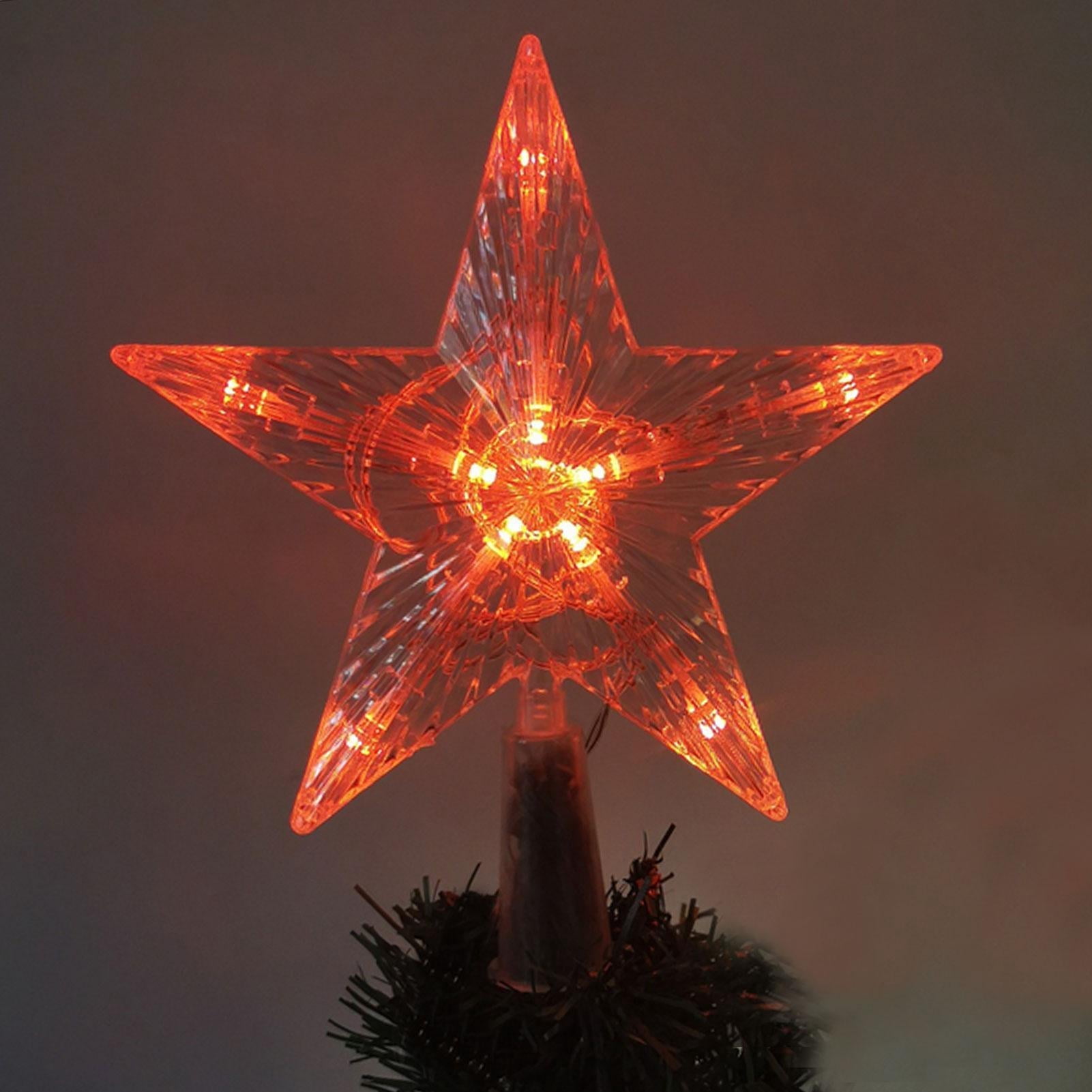 BOPORO Christmas Tree Topper Star Treetop with LED Color-Changing Light ...