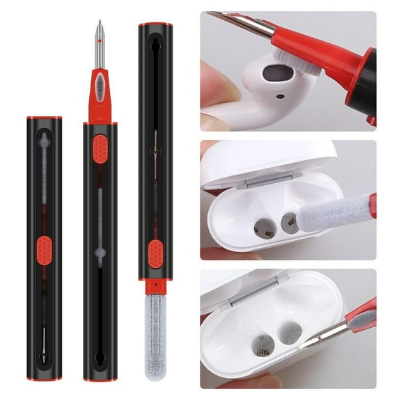 BOPORO Electronics Cleaner Kit for Airpods Laptop Cleaner, Keyboard Cleaner Kit, Portable Cleaning Kit with Cleaning Pen Brush for iPhone iPad MacBook Screen/Keyboard/Headphones (Black)