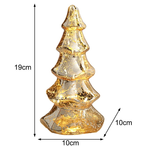 BOPORO Glass Christmas Tree with Lights Lighted Glass Christmas Tree Tabletop decor