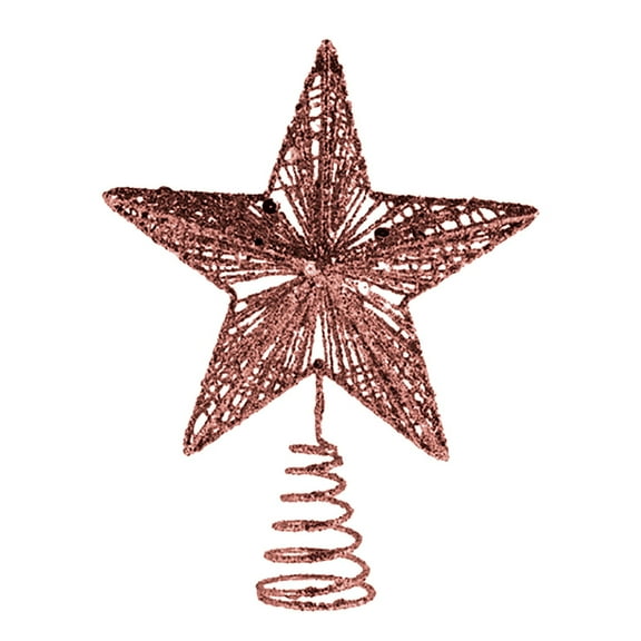 BOPORO Glitter Star Christmas Tree Topper Mini Christmas Tree Star Topper For Small Christmas Tree Decoration