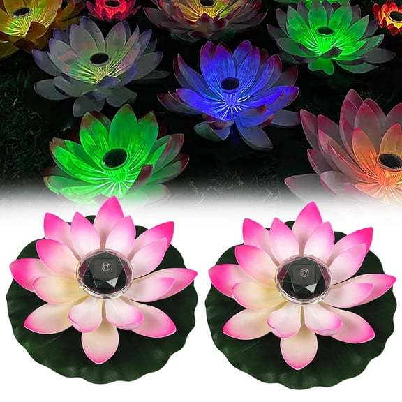 BOPORO Halloween Led Light! HZHGAV Solar Powered Led Flower Light Floating Pond Garden Pool Lamp Lighting Lamp Christmas Thanksgiving Popular Pick