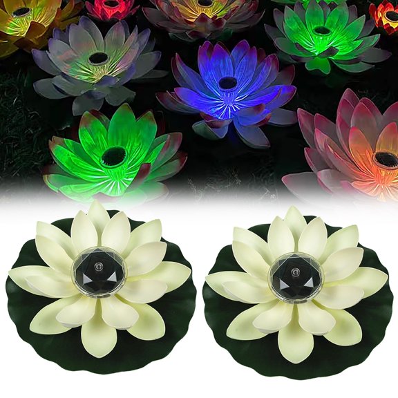 BOPORO Halloween Led Light! HZHGAV Solar Powered Led Flower Light Floating Pond Garden Pool Lamp Lighting Lamp Christmas Thanksgiving Popular Pick