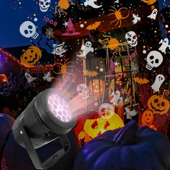 BOPORO Halloween Projector Lights, 360 Rotation Laser Projector 16 types Halloween patterns Projector Lamp Indoor Outdoor Holiday Lights LED Light, Halloween Home Party Landscape Wall Decorations
