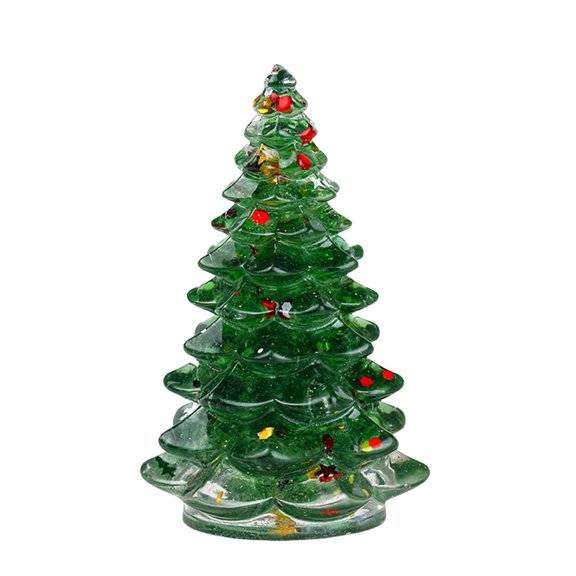 BOPORO Holiday Christmas Tree Figurine Crystal Christmas Tree Decoration Xmas Ornament for Fireplace Tabletop Centerpiece with Gift Box