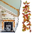 thumbnail image 1 of BOPORO Maple Leaves Fall Garland 6ft/Strand Artificial Fall Garland Colorful Autumn Decoration for Home Wedding Party Thanksgiving Christmas Decorations Orange_001, 1 of 6