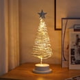 thumbnail image 1 of BOPORO Metal Mini Christmas Tree Tabletop Pre-lit Christmas Table Decorations with Star,Battery Operated LED Light Up Christmas Tree for Christmas Thanksgiving Holiday Wedding Decor, 1 of 6