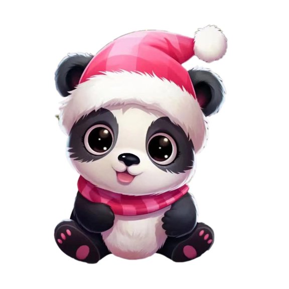 BOPORO Panda Christmas Ornaments Acrylic Hangable Panda Car Accessories Cute Bear Ornament for Christmas Tree Living Room Home Window Outdoor Car, Backpack Panda Ornaments