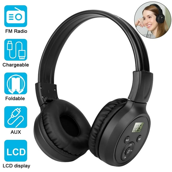 BOPORO Personal FM Radio Headphones, Wireless FM Headset Ear Muffs with Built-in Radio for Jogging, Walking, Daily Works