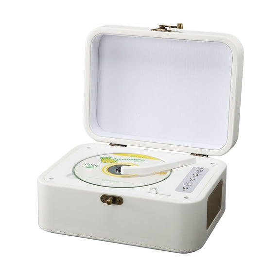 BOPORO Portable CD Player with Bluetooth, Rechargeable Desktop CD Player for Home with Speakers, USB Mode, Headphone Output for Music Enthusiasts(White)