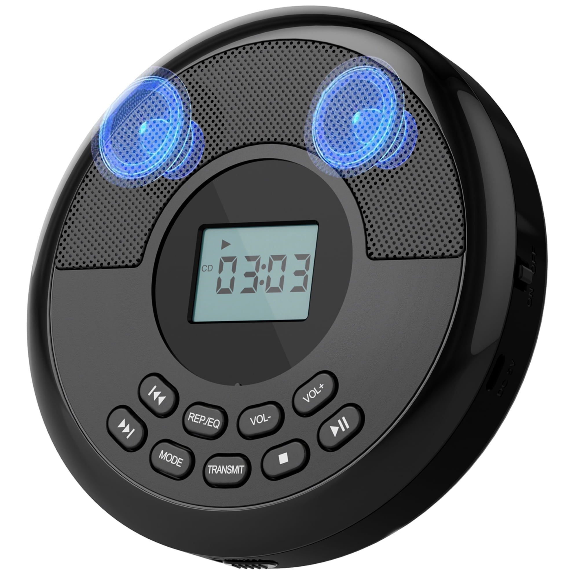 Compact Bluetooth CD Player, White, USB, LCD, Anti-Shock Compact Bluetooth CD Player, White, USB, LCD, Anti-Shock