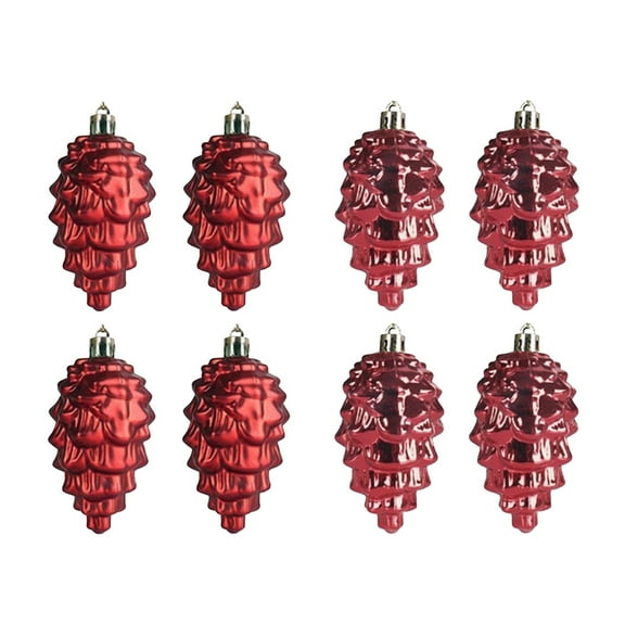 BOPORO Rose Gold Rustic Pinecone Christmas Hanging Ornaments 8PCS Pine Cone Tree Ornaments for Xmas Wedding Home Gifts Decor Acorn Ornaments for Christmas Tree Pine Cones Decorations
