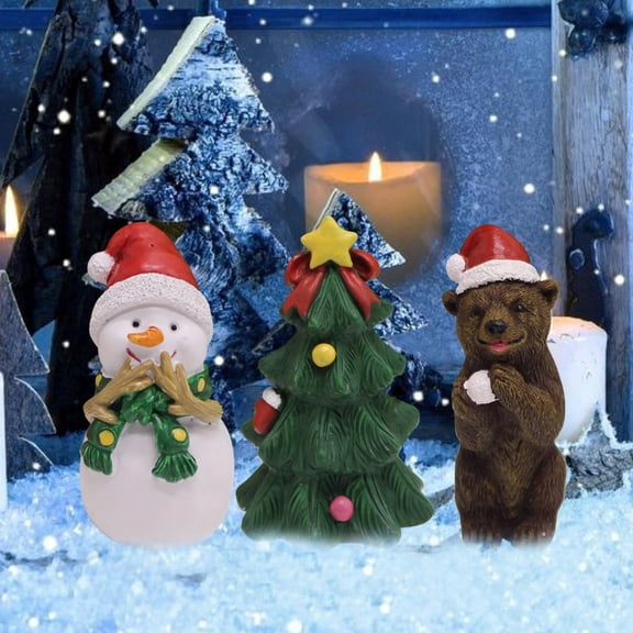 BOPORO Santa Claus Decor Santa Ornaments Santa Claus Ornaments Miniature Santa Figurines Desktop Decorations Small Santa Doll Fairy Garden Dollhouse Decorations Mixed Style