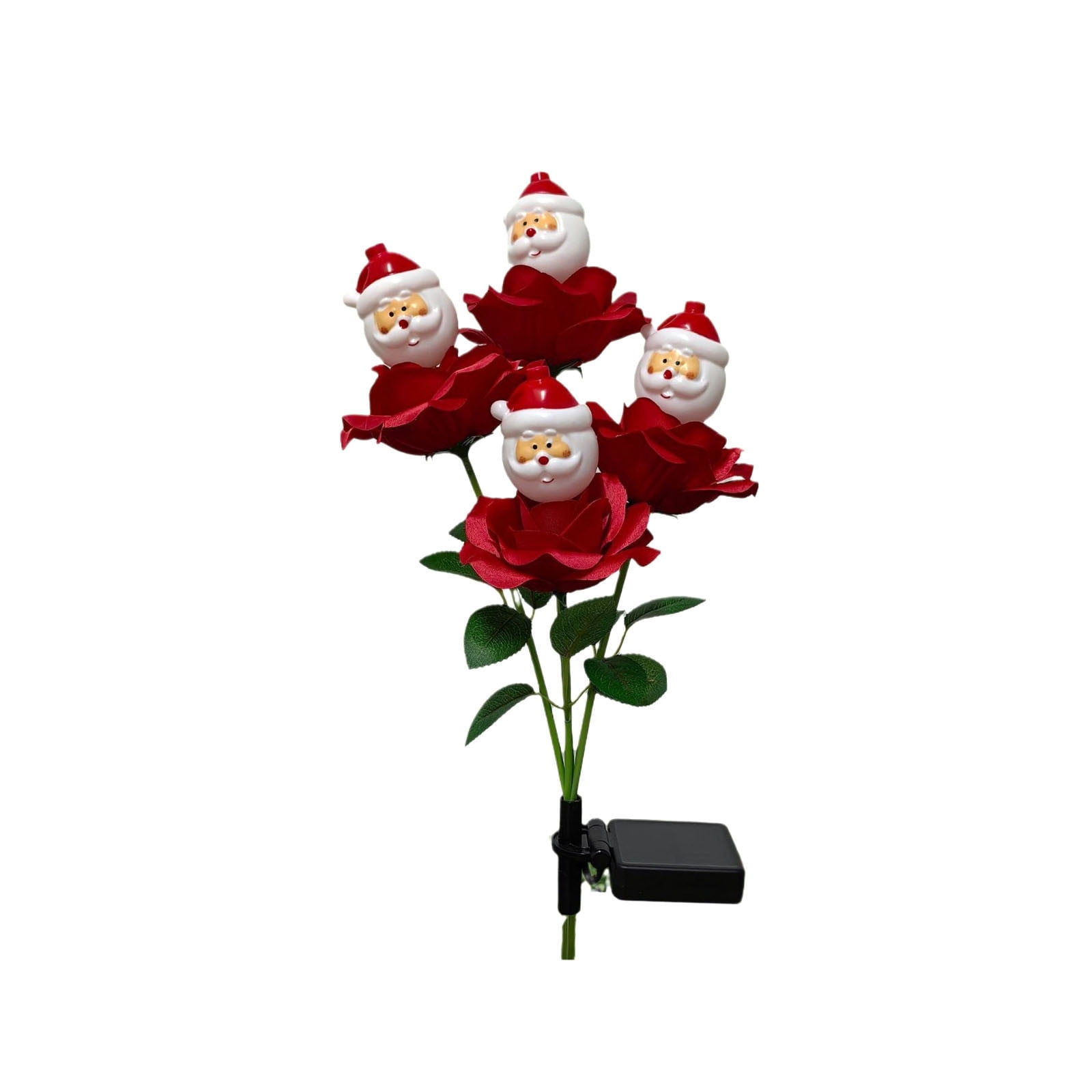 BOPORO Solar Garden Lights Outdoor Patio Decor 2 Pack, Solar Red Rose Flowers Lights Yard Planter Grave Cemetery Decorations Outside, Valentines/Mothers Day Birthday Gifts