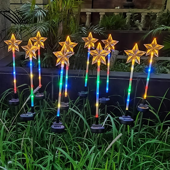 BOPORO Star Decorative Lights Outdoor Decorative Lights Christmas Garden Christmas Gifts Decorative Lights Star Solar Pole Lights Christmas Decorations To Create A Sense Of