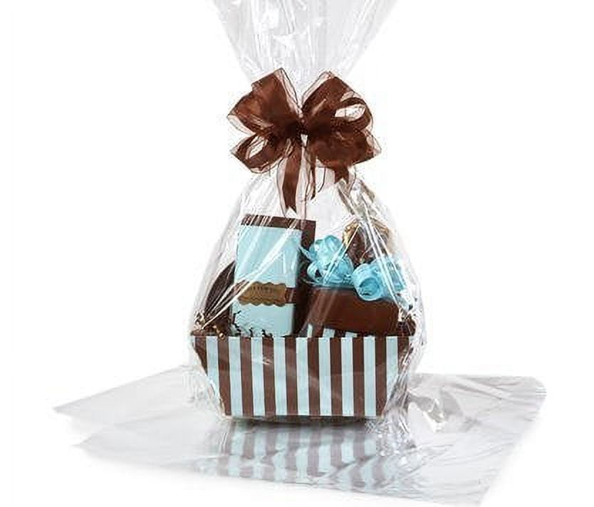 BOPP Sealable Cellophane Bags and Clear Gift Basket Wrap Packaging, 18