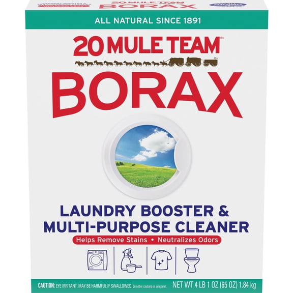 BORAX 20 Mule Team Laundry Booster, Powder, 4 Pounds Tw Pck, White — Residential Use, Standard Application