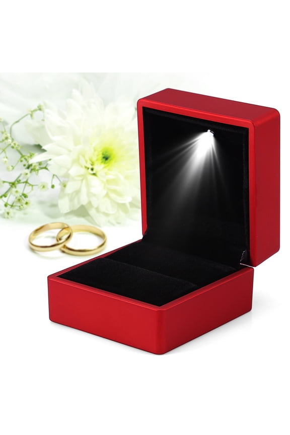 4 Colors Wedding Ring Case Jewelry Gift Box With LED Light