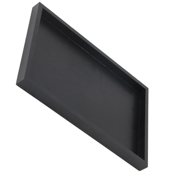 BORDSTRACT Black Rectangular Wooden Serving Tray, Plate Restaurant Trays Tea Coffee Snack Drink Serving Non-Slip Food Tray Breakfast Tray Decorative Display Solid Wood Tray