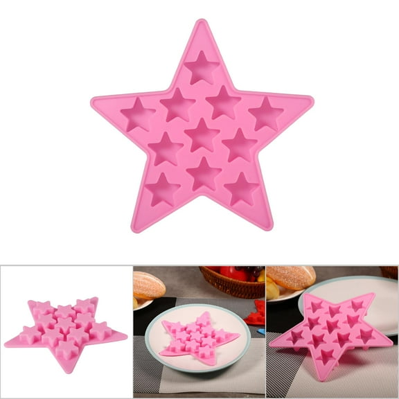 BORDSTRACT Ice Tray,1x Five Star Shaped Cool Silicone Ice Cubes Tray,Ice Tray