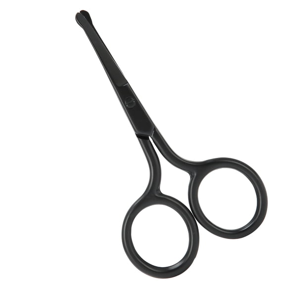 BORDSTRACT Rounded Facial Hair Scissors For Men And Women - Nose,Eyebrows Cutting Scissors Black