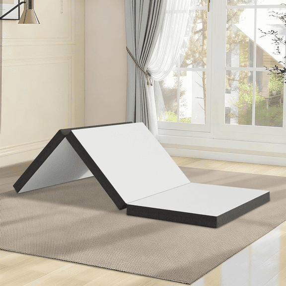 BORGEBY 3 inch Folding Mattress, Twin Tri-Folding Memory Foam Mattress with Washable Cover, Portable for Camping & Guest Beds