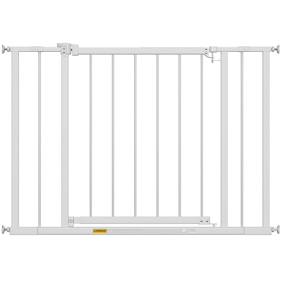 BORGEBY 30”Tall Dog Gate, Fits 28.5”-39.7” Wide Openings,Adjustable Safety Pets Gates for Stairs & Doorways,White