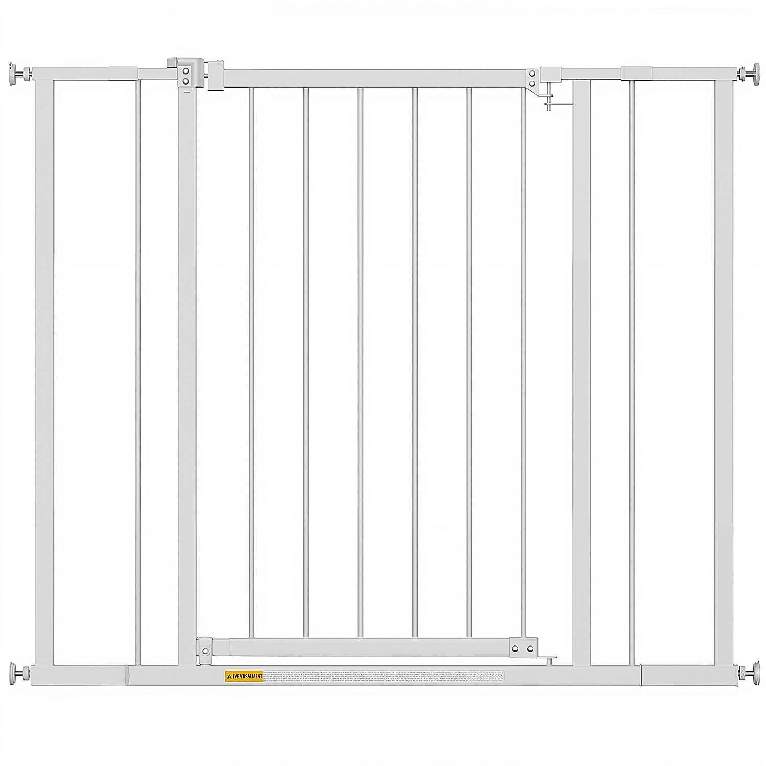 BORGEBY 36”Tall Dog Gate, Fits 28.5”-39.7” Wide Openings,Adjustable Safety Pets Gates for Stairs & Doorways,White