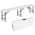 thumbnail image 1 of BORGEBY 6FT Plastic Folding Portable Bench Outdoor Bench Garden Bench With Carrying Handle for Picnic Camping Dining Party 1 Pack, White, 1 of 7
