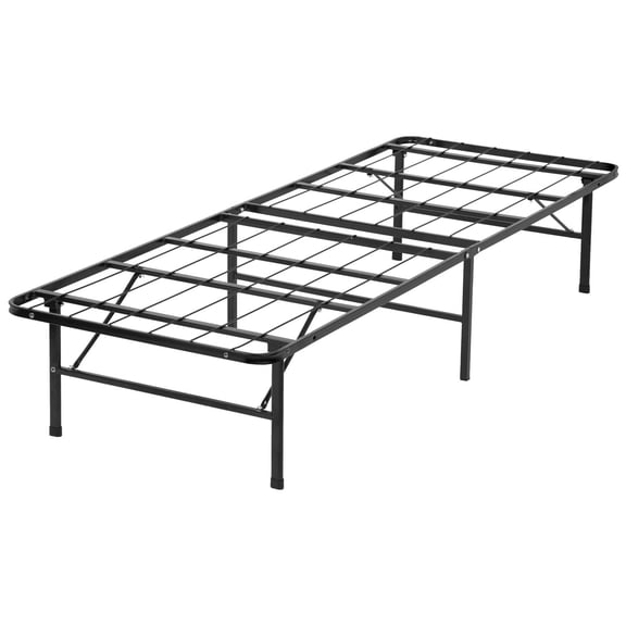 BORGEBY Metal Bed Frame Platform Twin Size 14 Inch Heavy Duty Steel,Black