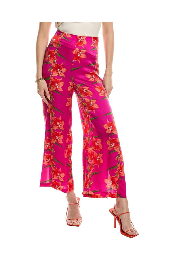 womens Halia Hammered Satin Silk Pant, UK 14/ US 10, Purple