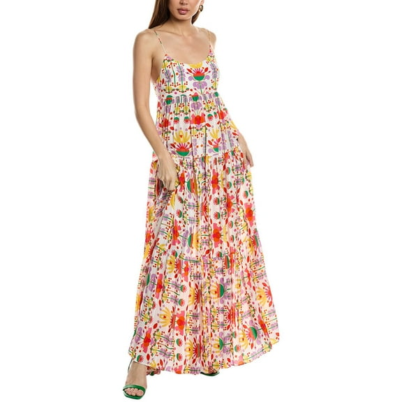 BORGO DE NOR womens  Merle Crepe Maxi Dress, UK 12/ US 8, White