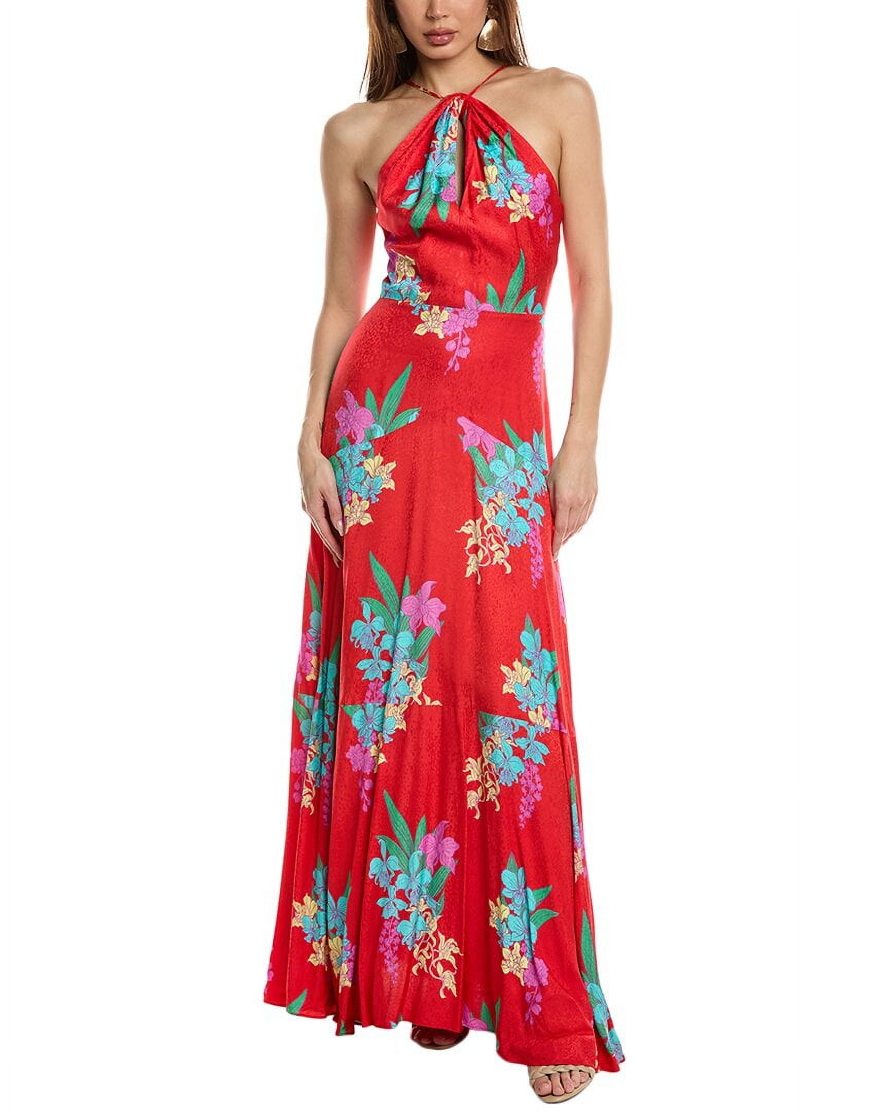 chinese dress ladies Jimena Cotton Maxi Dress - Astro Flower White
