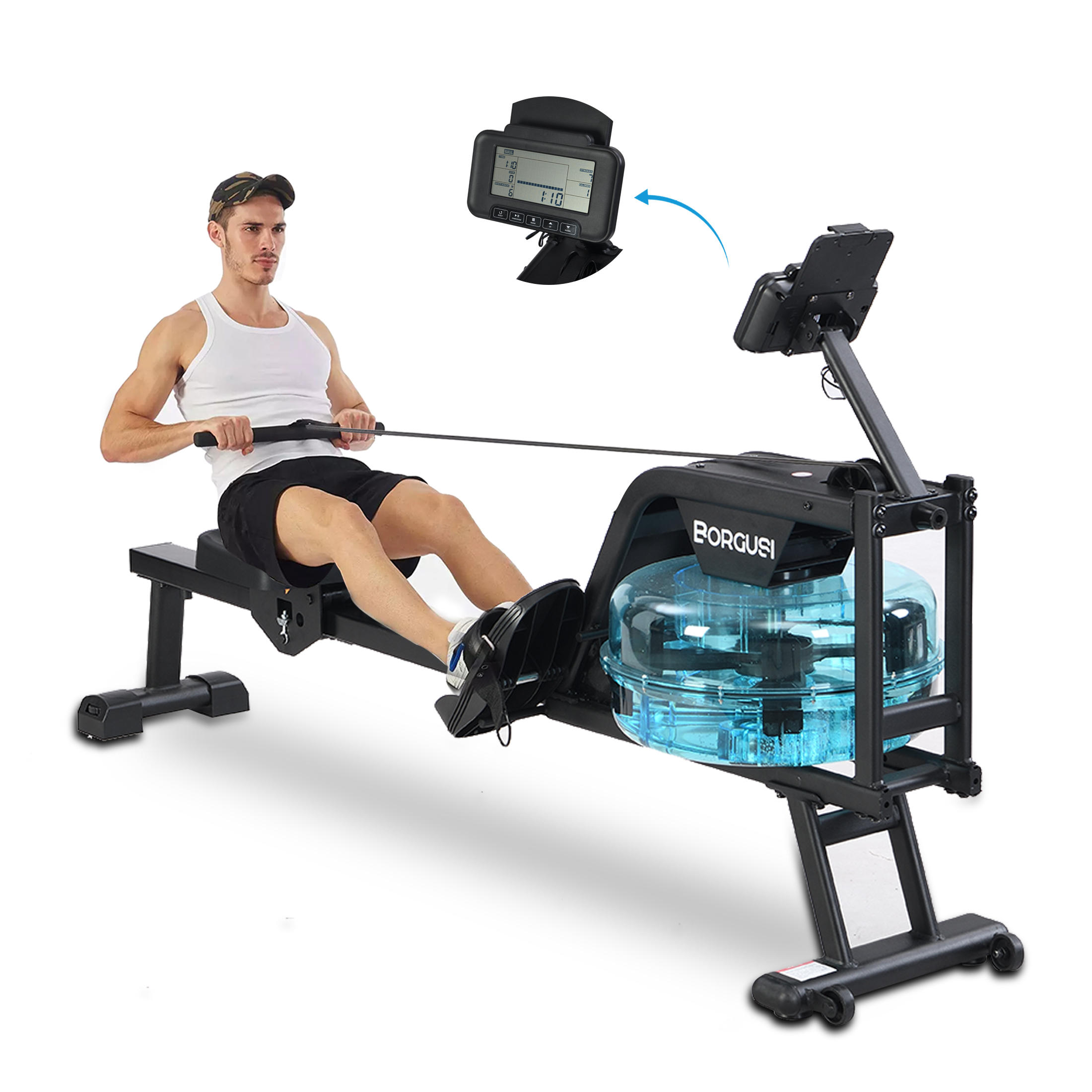 Karmas Product Water Rowing Machine Indoor Water Rower Adjustable