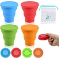 thumbnail image 1 of BORISCA 4 Pieces Collapsible Travel Cup, 200ML Collapsible Travel Tumbler Folding Silicone Cup for Travel Camping Hiking and Work, 1 of 7
