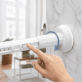 thumbnail image 1 of BORISCA One-Push Tension Curtain Rod 39-122 inch, Adjustable No Drill Heavy Duty Carbon Steel Spring Rod for Windows Bathrooms and Patios, White, 1 of 8