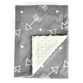 thumbnail image 1 of BORITAR Satin Plush Minky Baby Blanket, Super Soft Double Layer, Grey Arrows Print, 30 x 40 Inch, 1 of 6