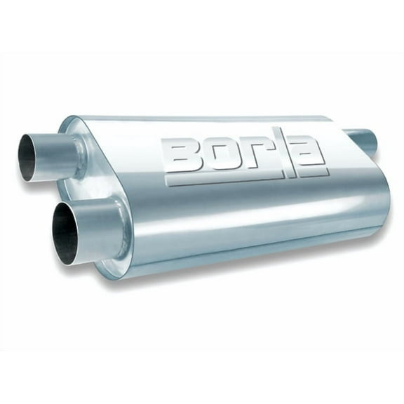 BORLA EXHAUST 40477 MUFFLER 2.5IN 2.5IN 19IN X10.25IN X5.5IN OVAL TRANSVERSE W/O NOTCH