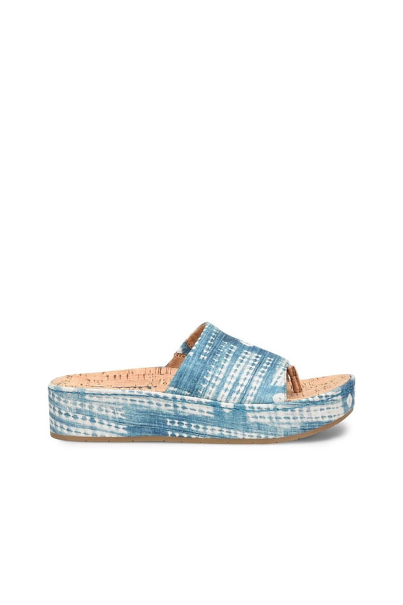 Women's Sharr Sandal, Blue Multi Tencel Fabric, 8 M US
