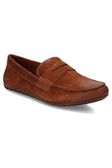 Scarpe Born Gudmund Slip-on Uomo - Mocassini In Pelle Marrone Scuro (Fiore Pieno) - Taglia 46
