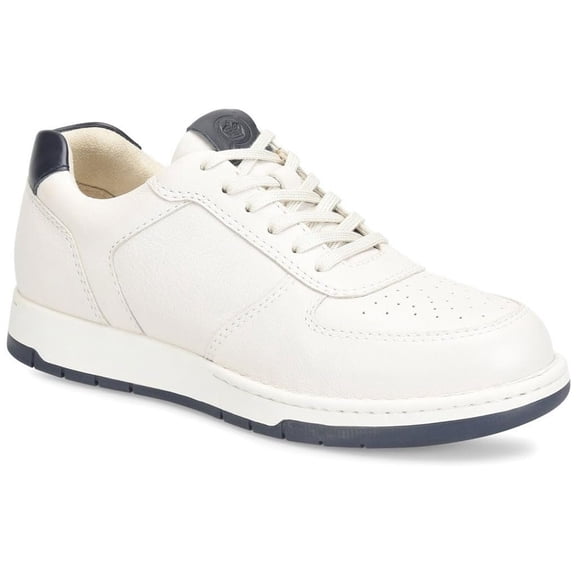 BORN Men's Captain Sneaker, White Sea Salt and Navy, 9.5