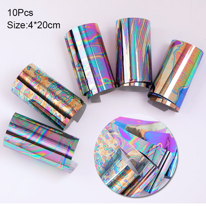 BORN PRETTY 10pcs Nail Foils Marble Paper Gel Polish Transfer Sticker DIY Pattern Manicure Nail Art Decoration Decorations