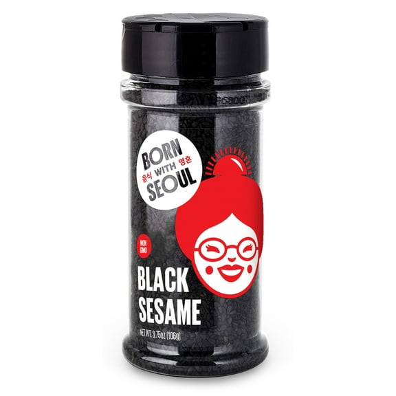 BORN WITH SEOUL Black Sesame Seeds 3.75 ounce, Organic, Vegan, Non-GMO, Gluten Free
