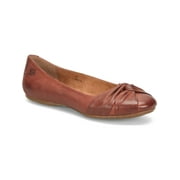 BORN Womens Brown Knotted Lilly Round Toe Slip On Leather Flats Shoes 6.5 M
