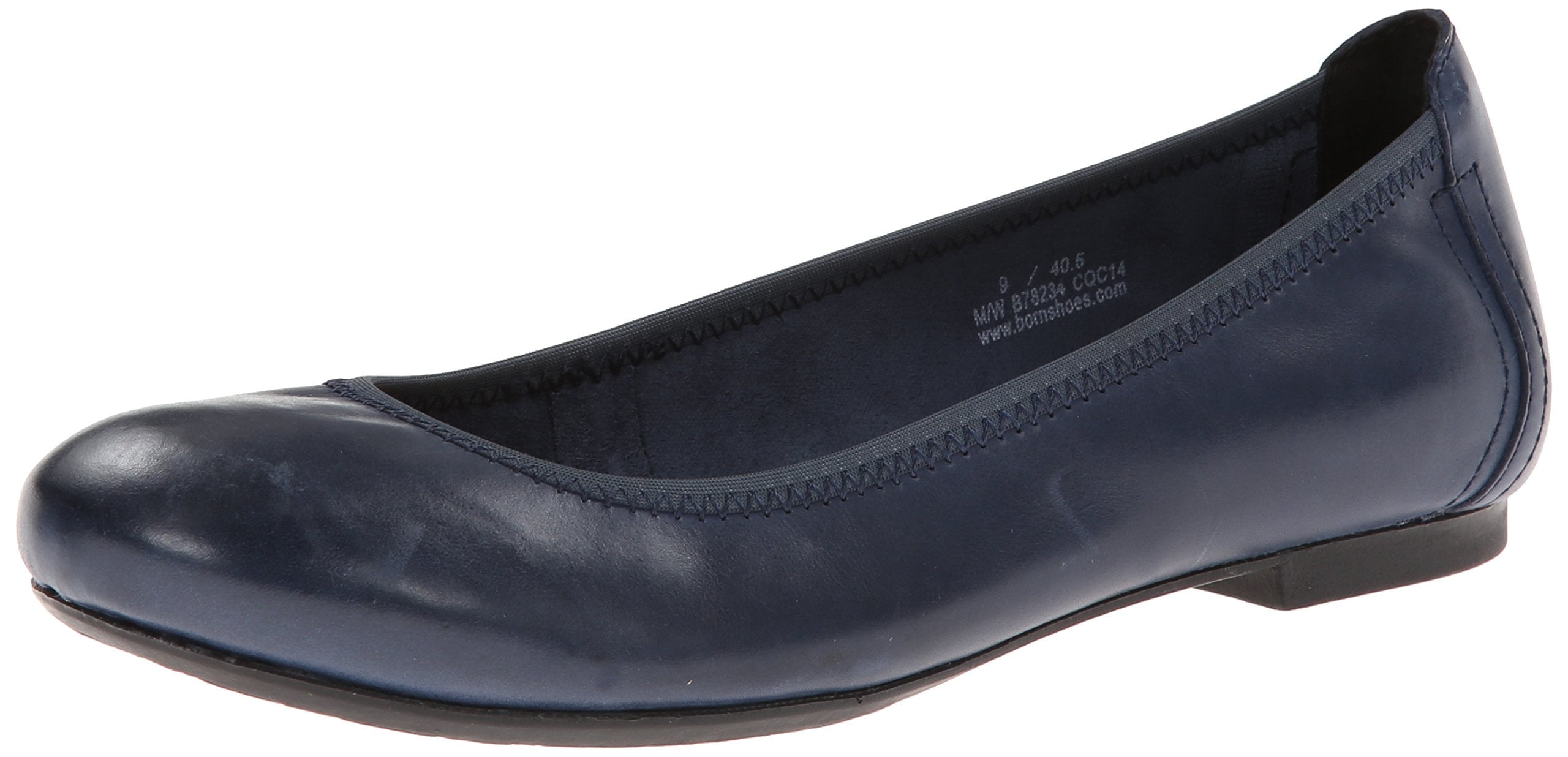 BORN Womens Julianne Leather Slip On Ballet Flats Navy 6.5 Walmart