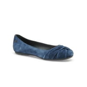 BORN Womens Navy Comfort Lilly Round Toe Slip On Leather Ballet Flats 7 W