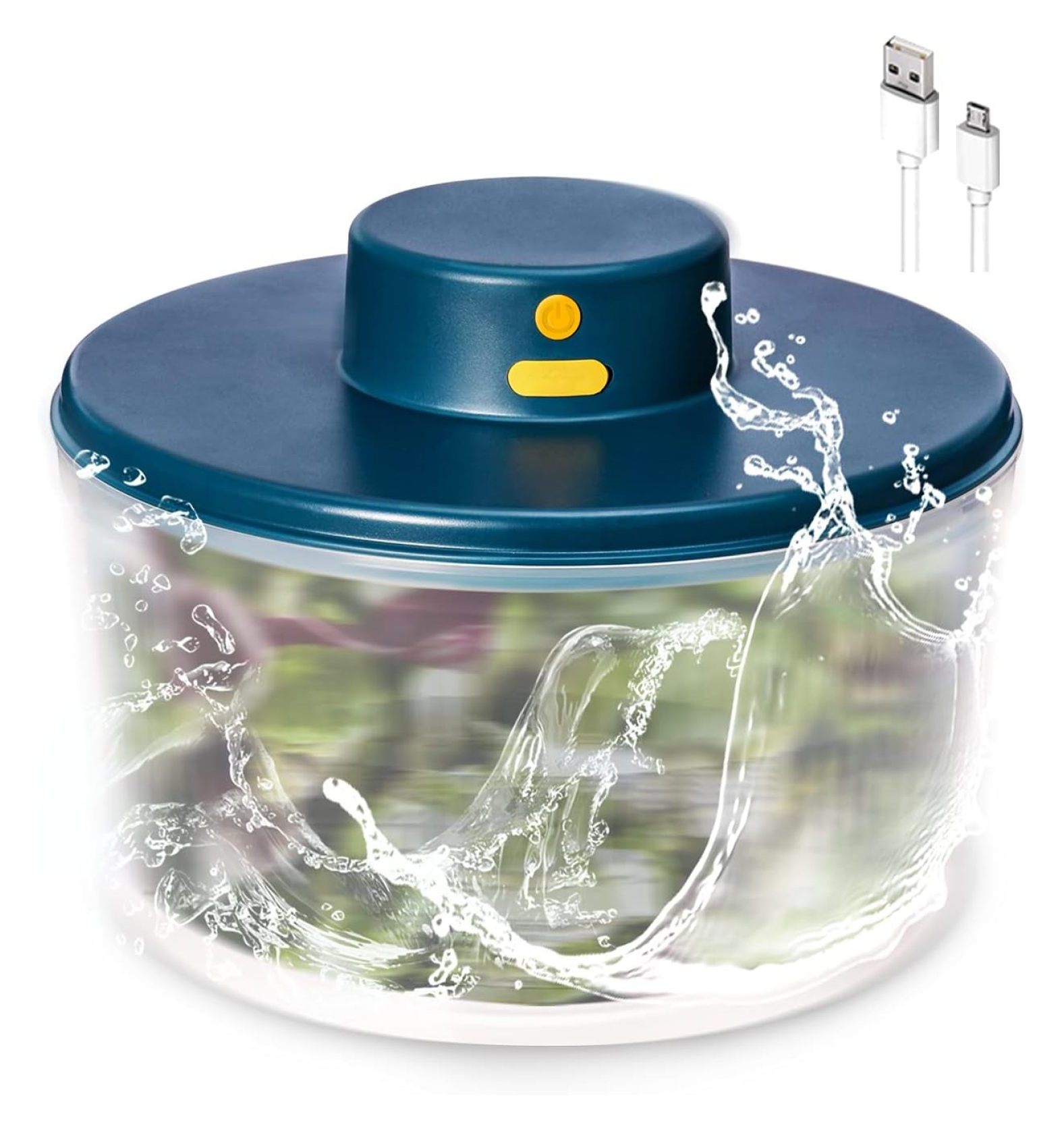 BORNKU Electric Salad Spinner 3L USB Chargeble,Vegetable Washer with